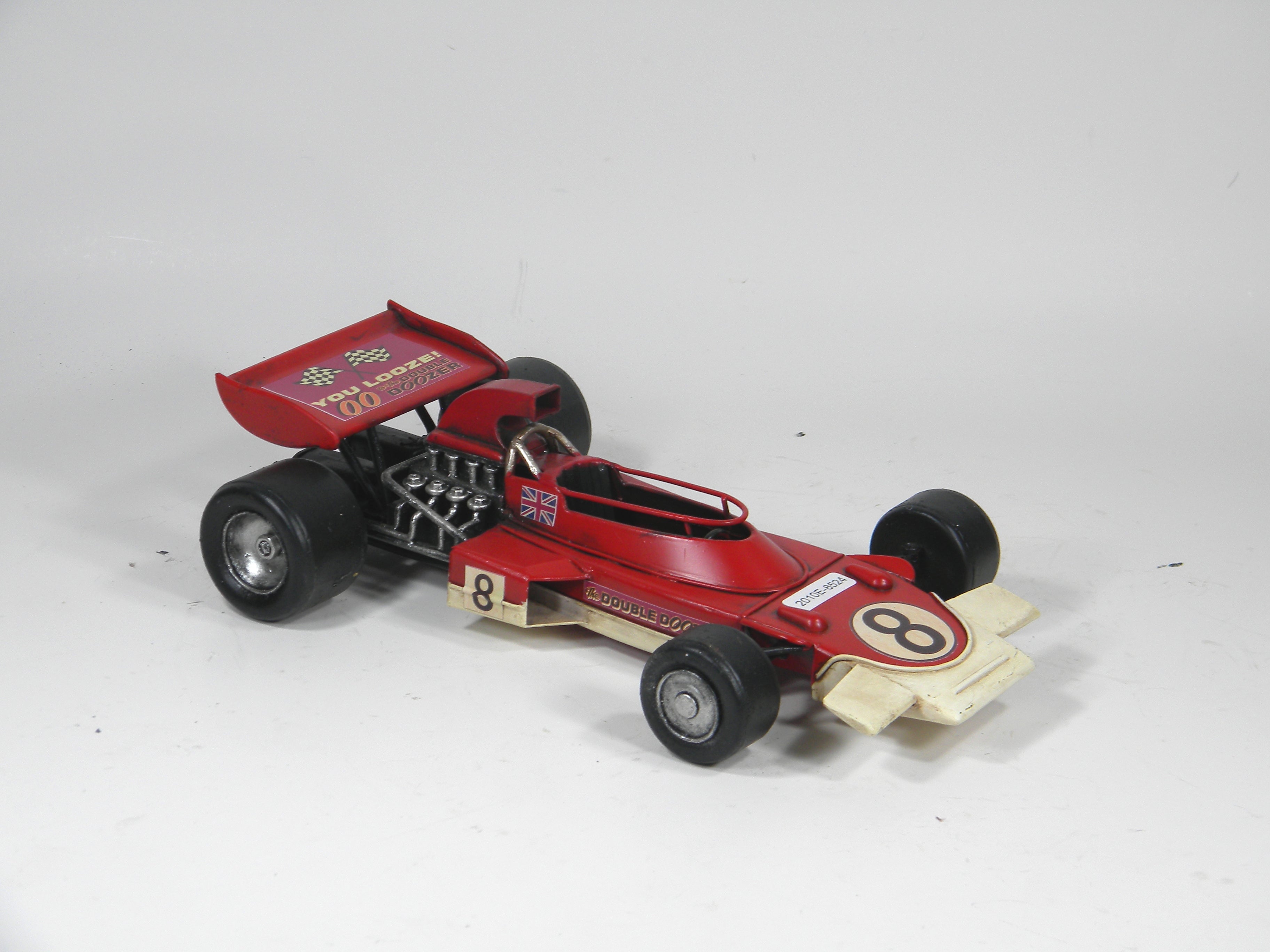 Classic Red Formula Racer – Handcrafted Metal Model Car