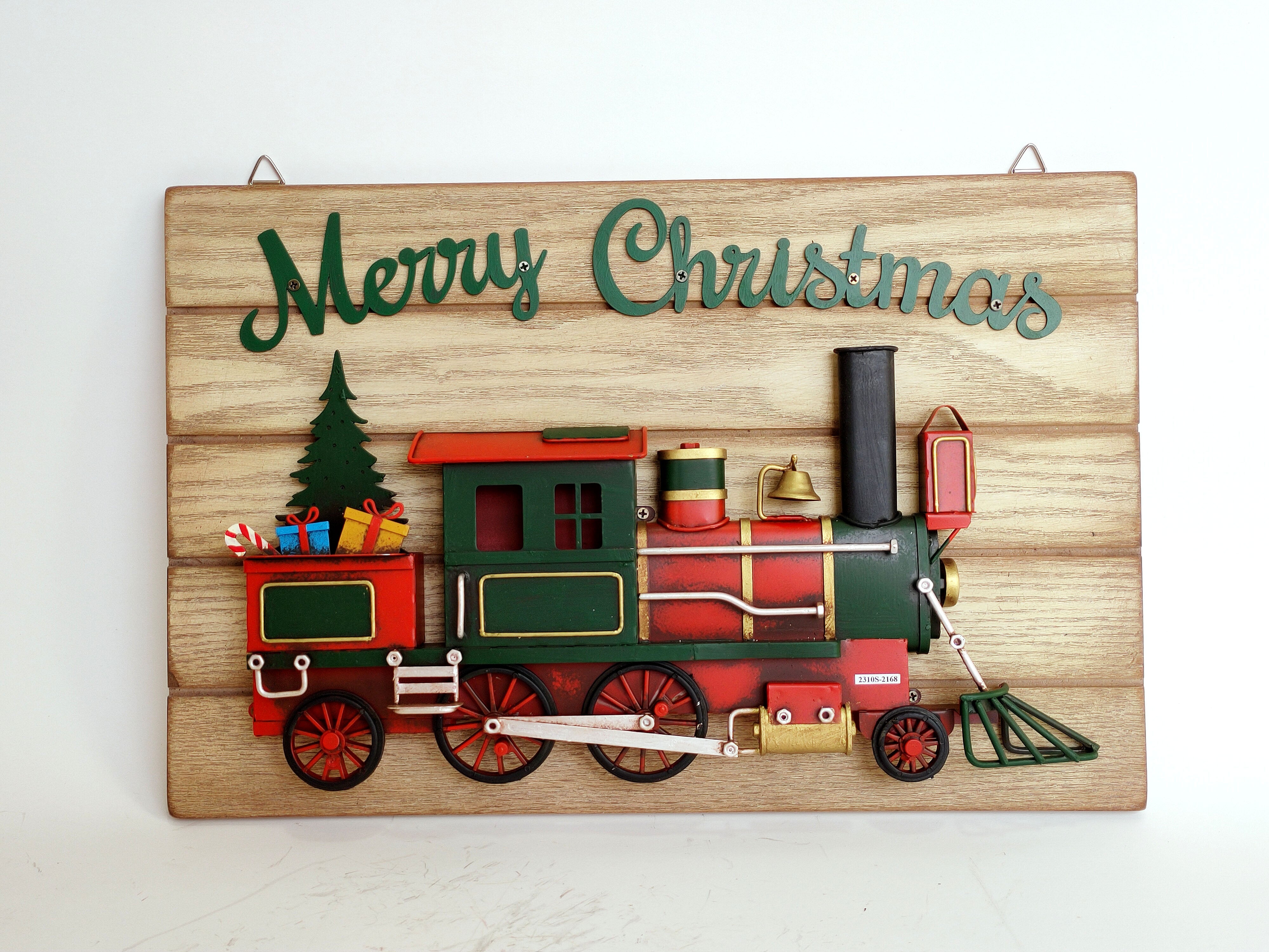 Vintage Christmas Themed Train Wall Decoration with Merry Christmas Writing