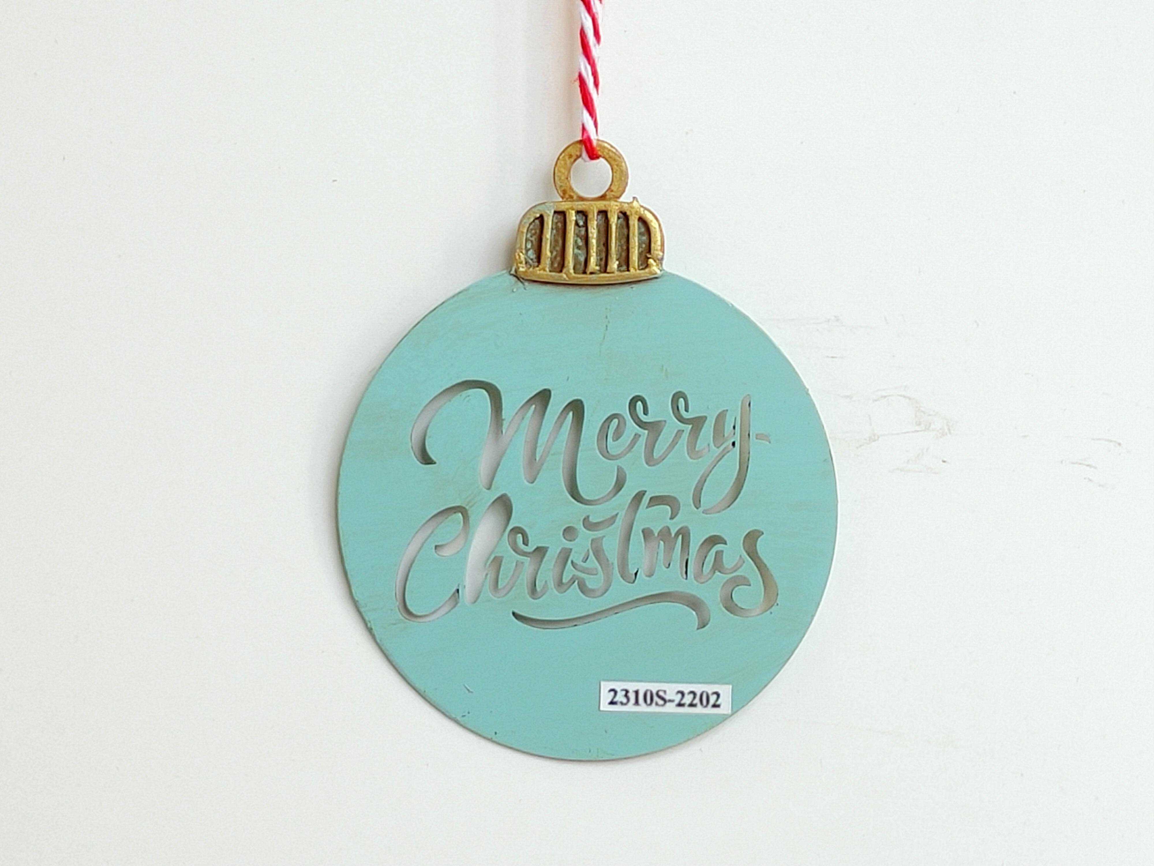 Vintage Metal Bauble Christmas Tree Ornament Pink, Blue, & Green