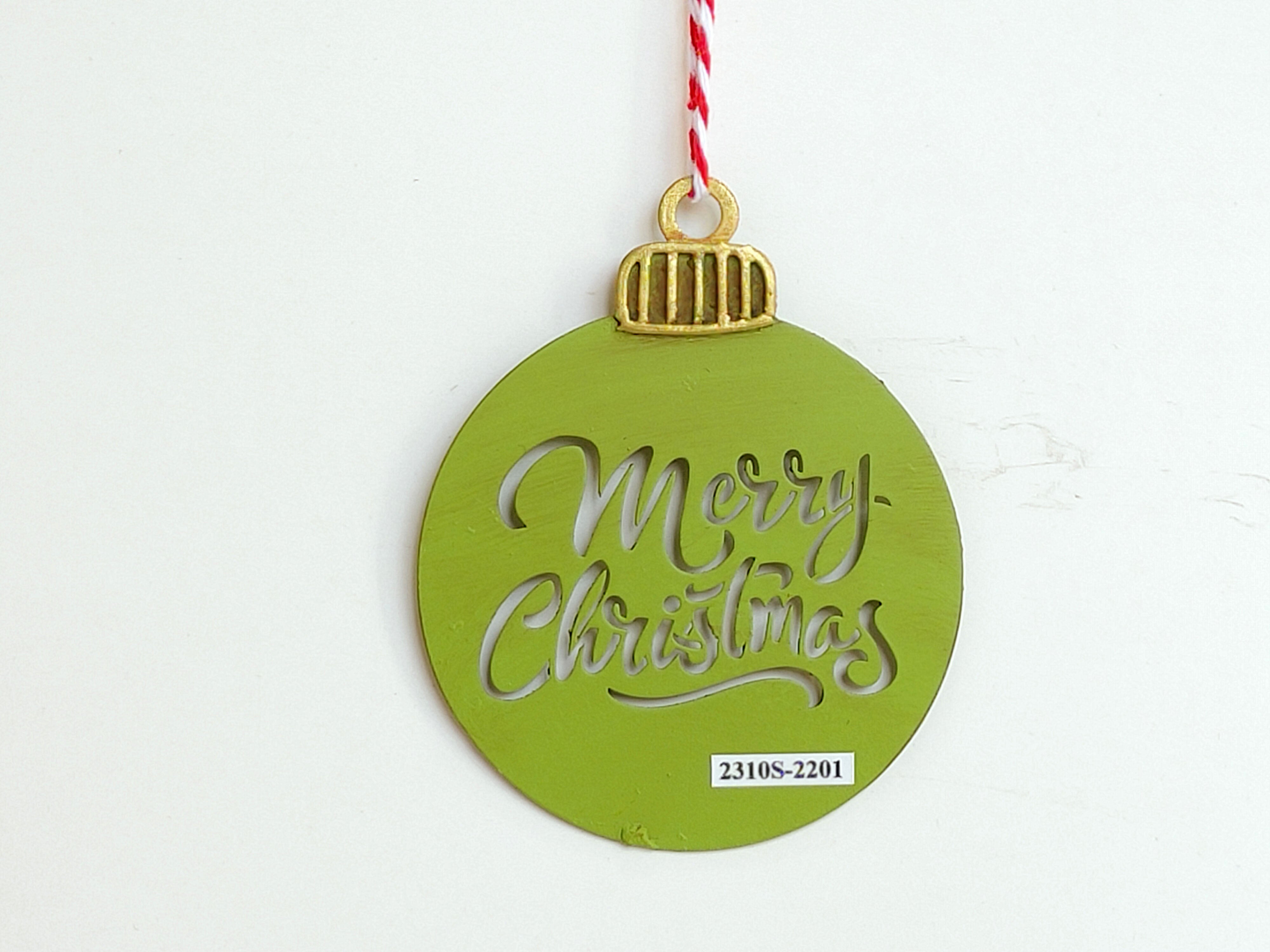 Vintage Metal Bauble Christmas Tree Ornament Pink, Blue, & Green