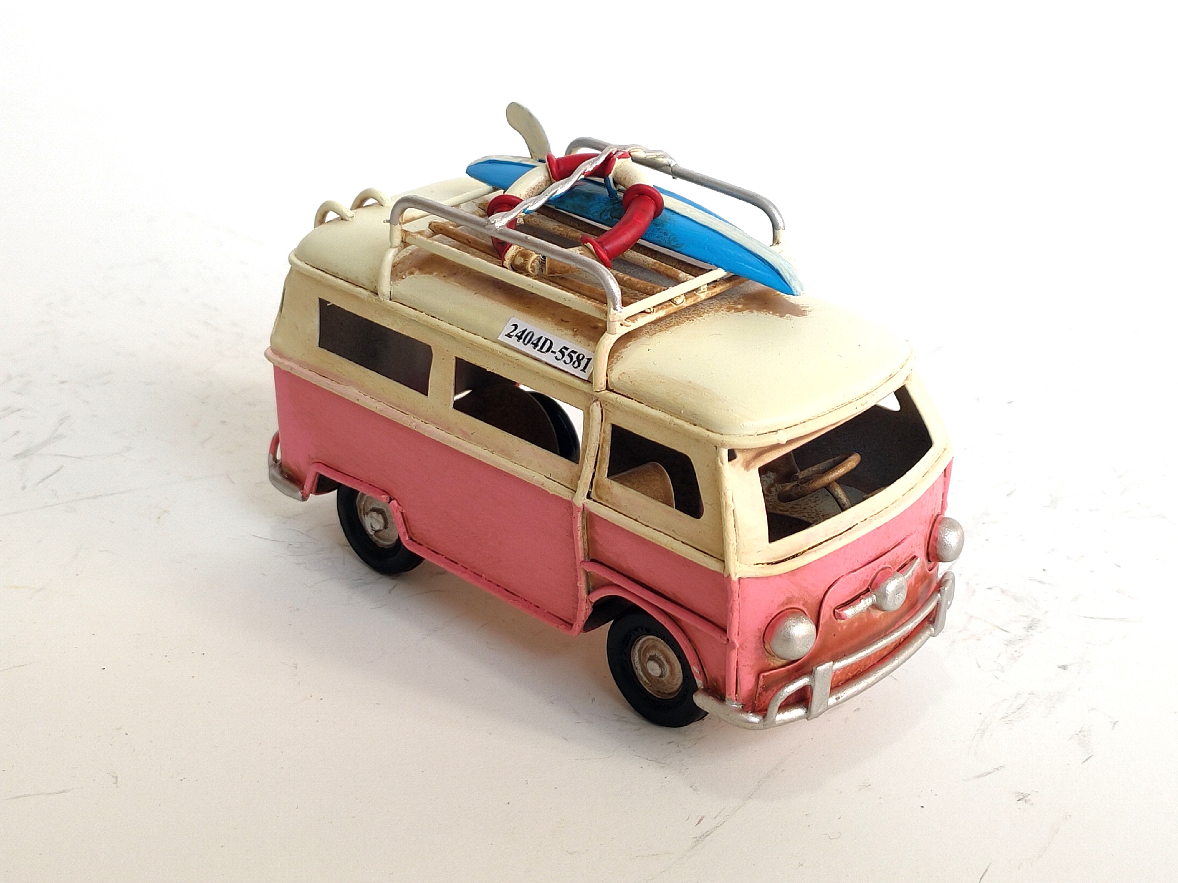 Vintage Metal Classic Kombi Van Pink